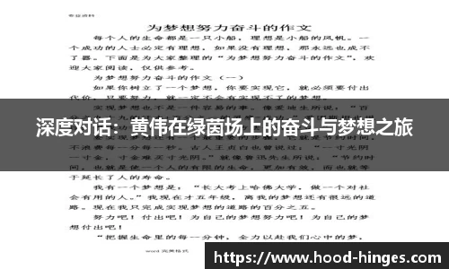 深度对话：黄伟在绿茵场上的奋斗与梦想之旅